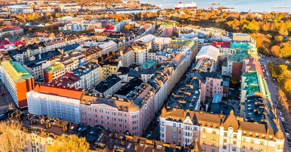 Ilmakuva Helsinhin kerrostaloista